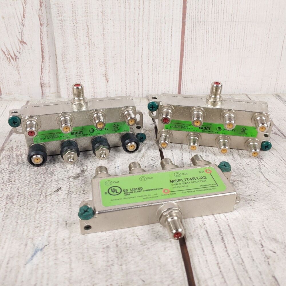 3 SPLITTERS - Directv MSPLIT8R1-03 8-Way High Frequency SWM + MSPLIT4R1-02 4-way